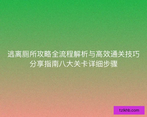 逃离厕所攻略全流程解析与高效通关技巧分享指南八大关卡详细步骤