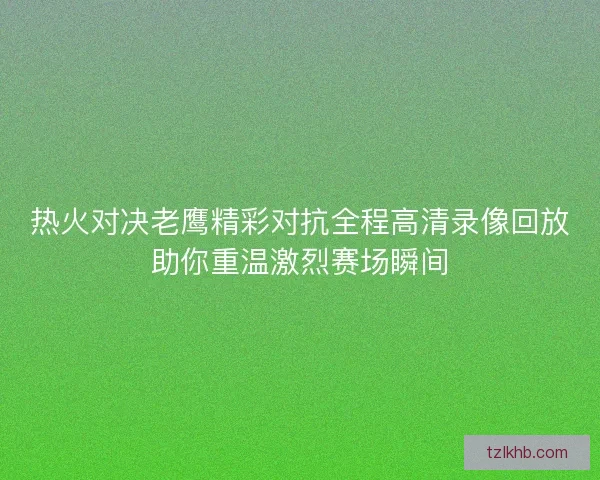 热火对决老鹰精彩对抗全程高清录像回放助你重温激烈赛场瞬间